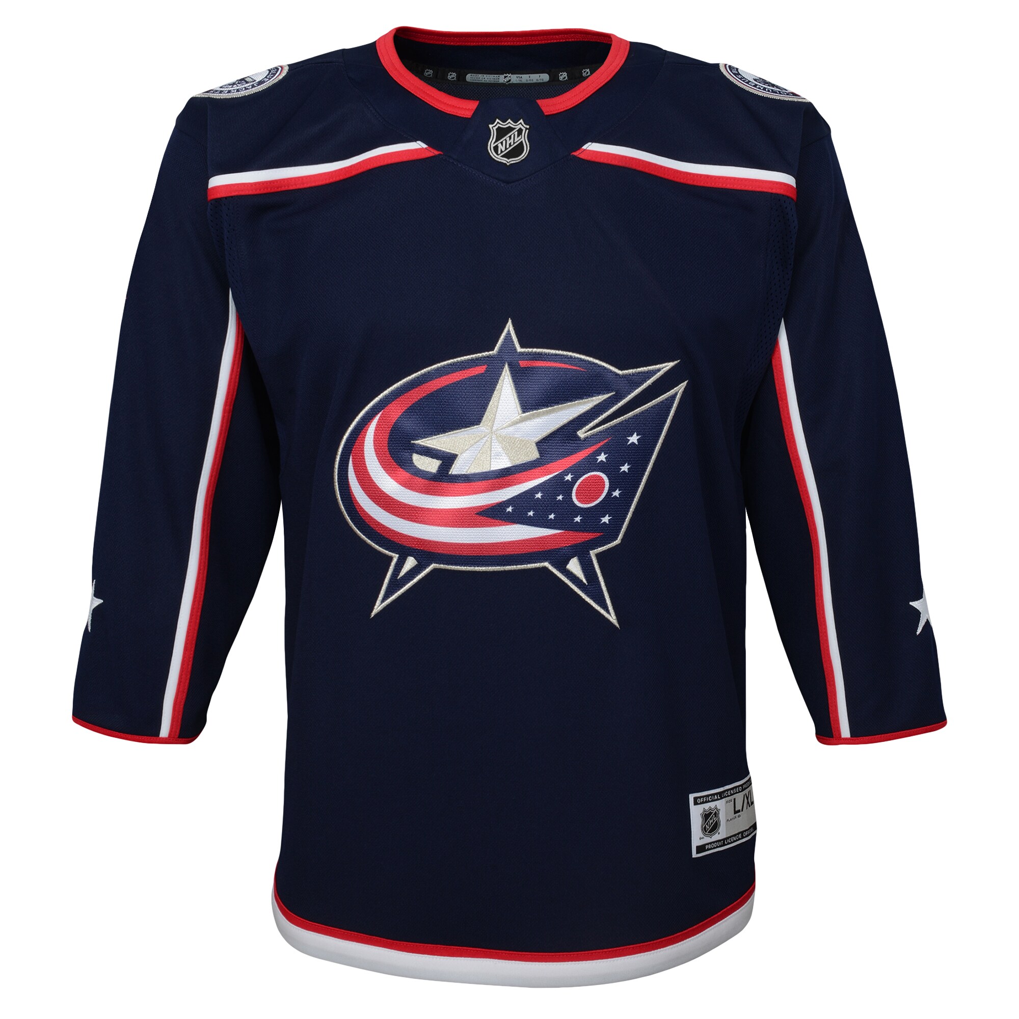 Alternative view of Youth Columbus Blue Jackets Navy Home Premier Hockey Jersey - JS578 