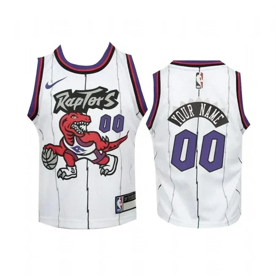 Youth Custom Toronto Raptors Kids White Hardwood Classics Basketball Jersey - JS279 