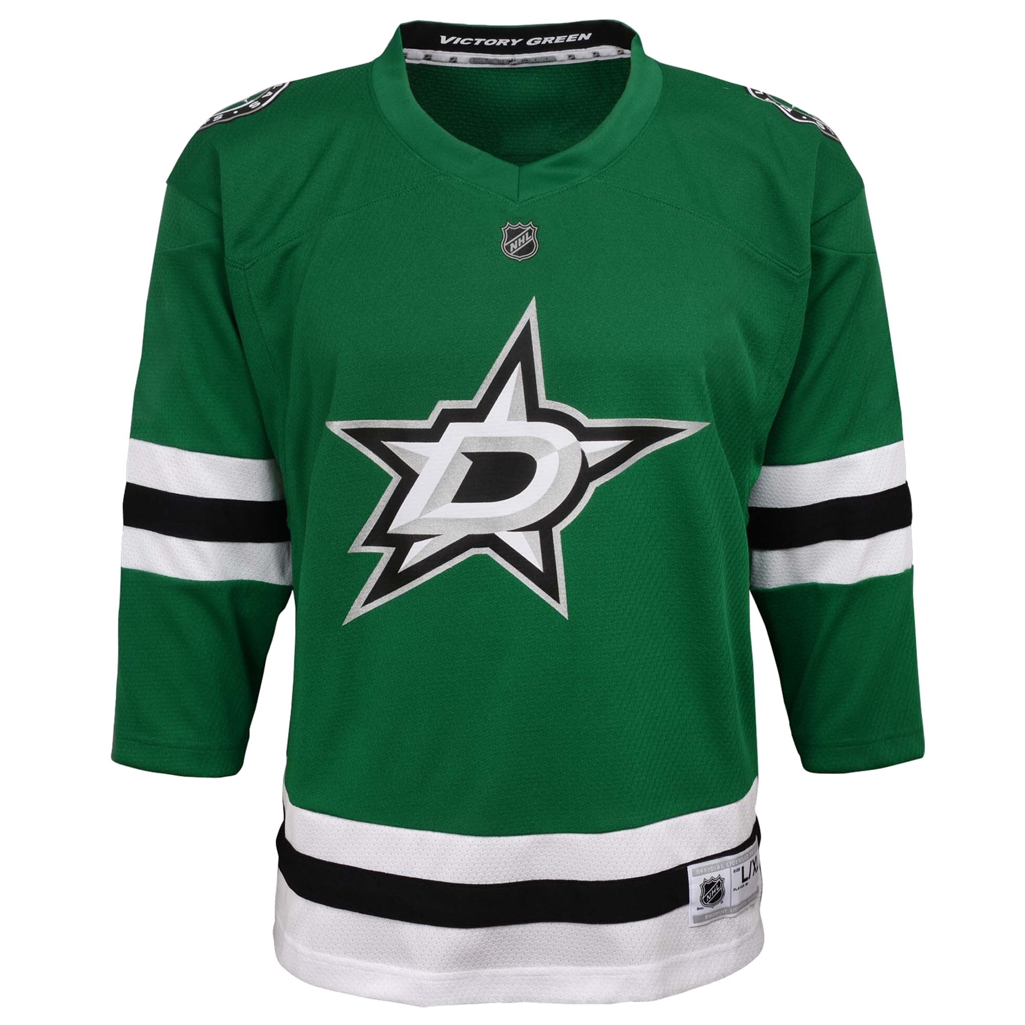 Alternative view of Youth Dallas Stars Green Home Blank Hockey Jersey - JS795 