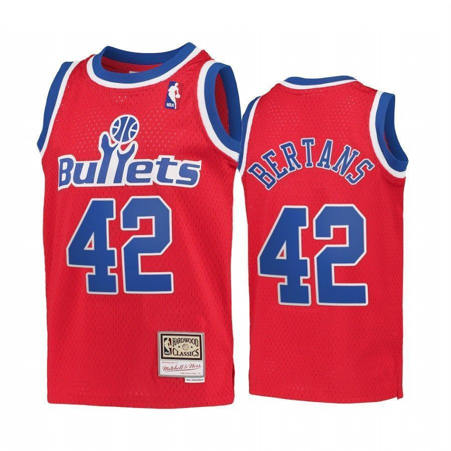 Youth Davis Bertans Washington Wizards Kids Red Hardwood Classics Basketball Jersey - JS774