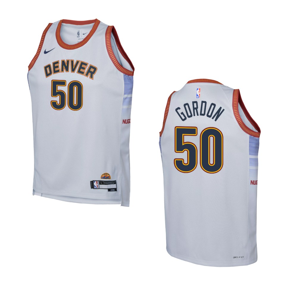 Youth Denver Nuggets 2022-23 City Edition Aaron Gordon Grey Basketball Jersey