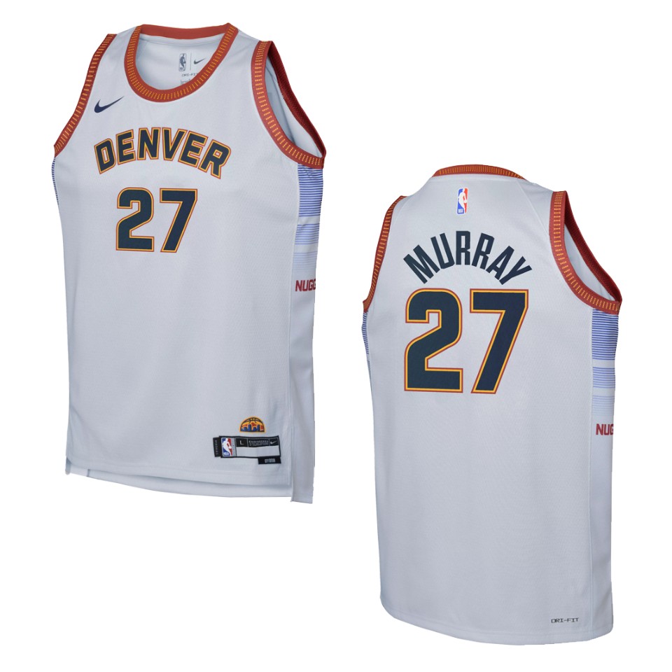 Youth Denver Nuggets 2022-23 City Edition Jamal Murray Grey Basketball Jersey