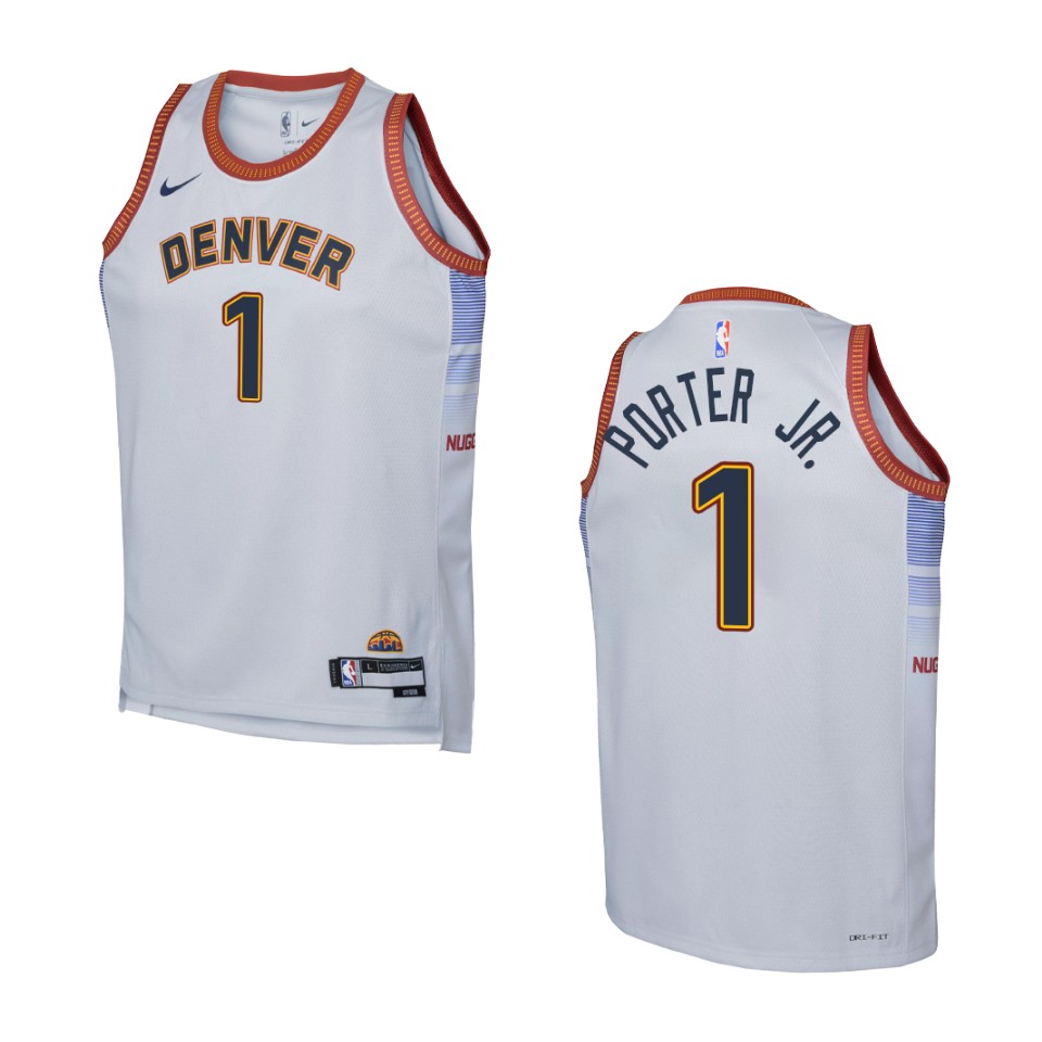 Youth Denver Nuggets 2022-23 City Edition Michael Porter Jr. Grey Basketball Jersey