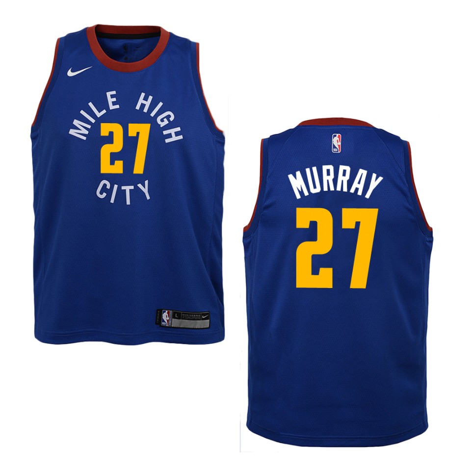 Youth Denver Nuggets #27 Jamal Murray Statement Swingman Basketball Jersey - Blue