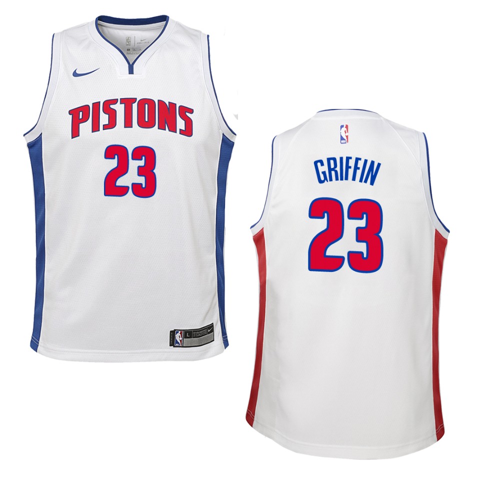 Youth Detroit Pistons #23 Blake Griffin Association Swingman Basketball Jersey - White