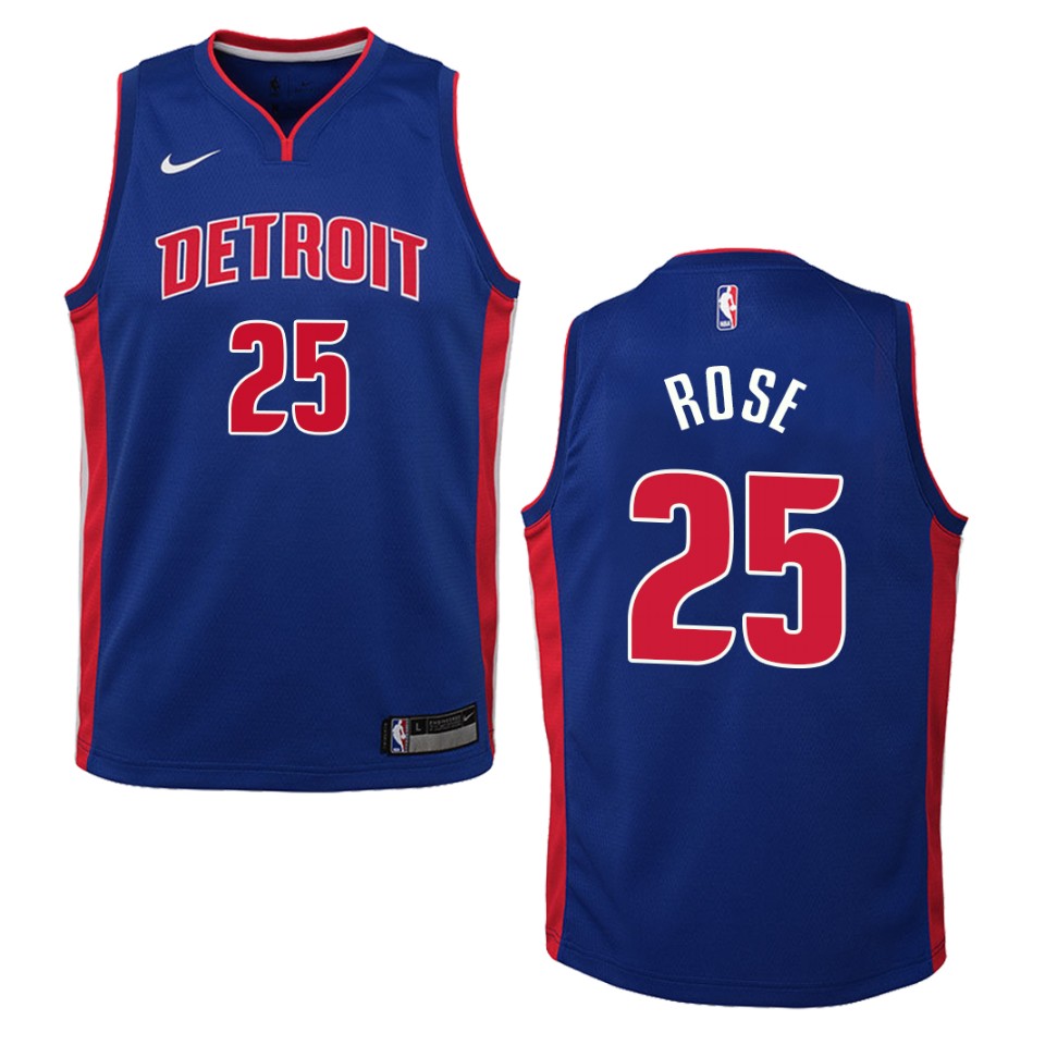 Youth Detroit Pistons #25 Derrick Rose Icon Swingman Basketball Jersey - Blue
