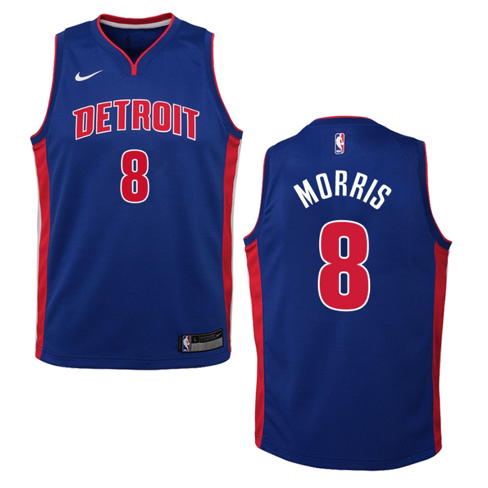 Youth Detroit Pistons #8 Markieff Morris Icon Swingman Basketball Jersey - Blue
