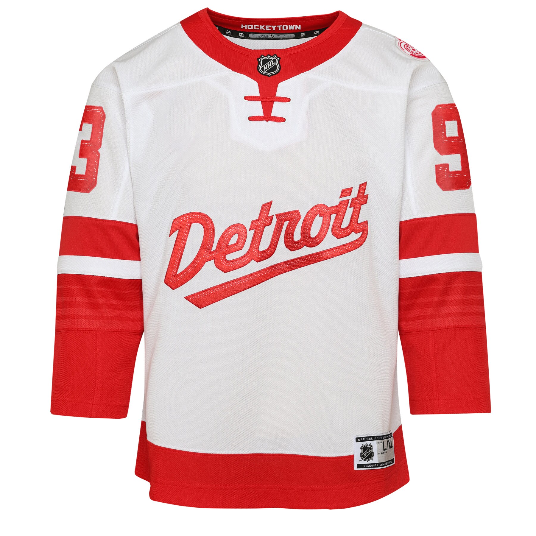 Alternative view of Youth Detroit Red Wings Alex DeBrincat White 2025 NHL Stadium Series Premier Player Hockey Jersey - JS137 