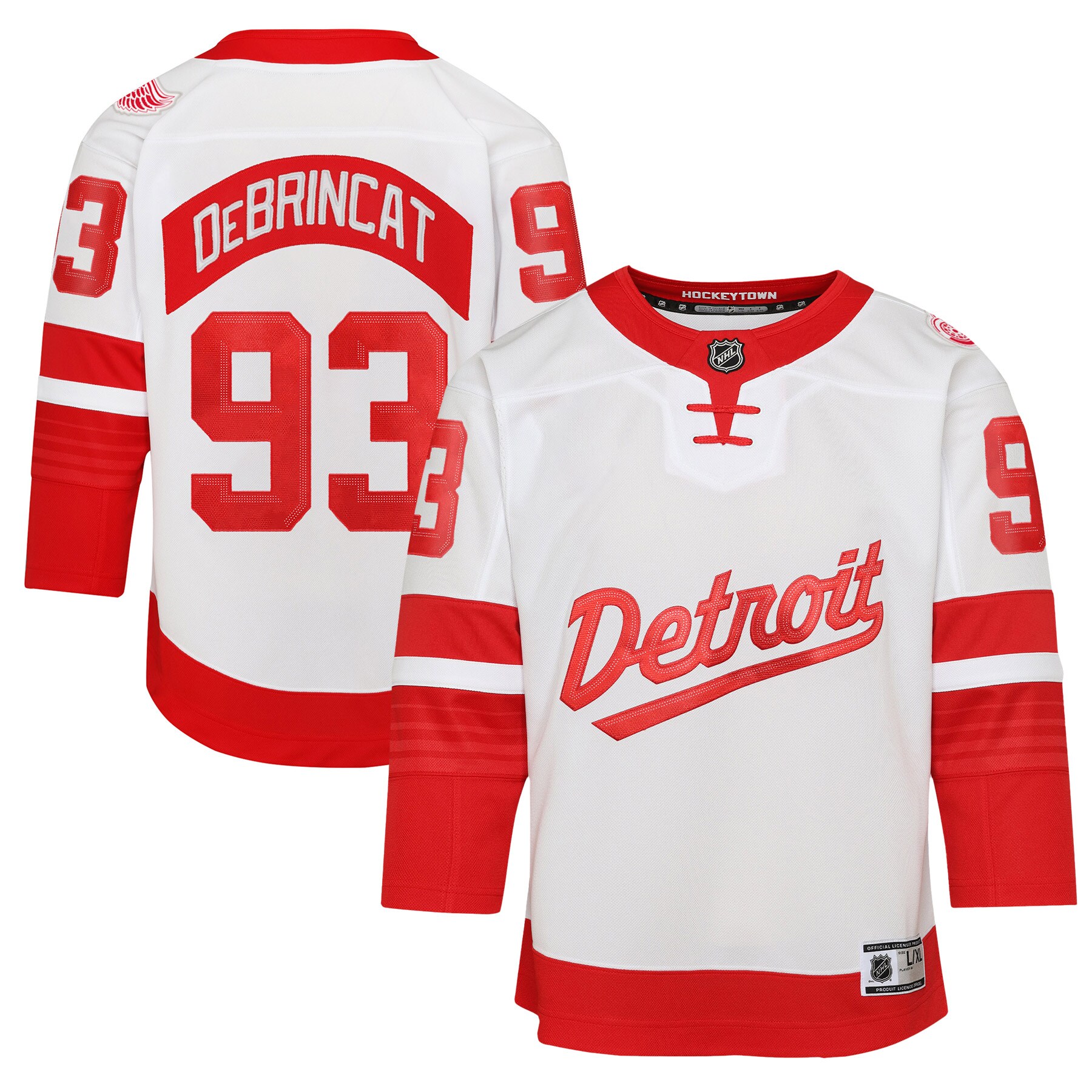 Youth Detroit Red Wings Alex DeBrincat White 2025 NHL Stadium Series Premier Player Hockey Jersey - JS137 