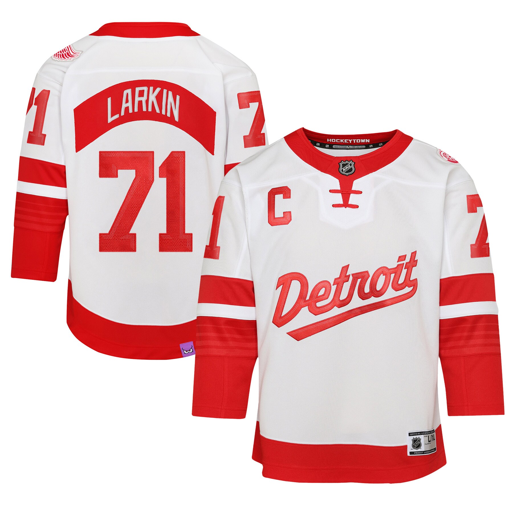 Youth Detroit Red Wings Dylan Larkin White 2025 NHL Stadium Series Premier Player Hockey Jersey - JS519 
