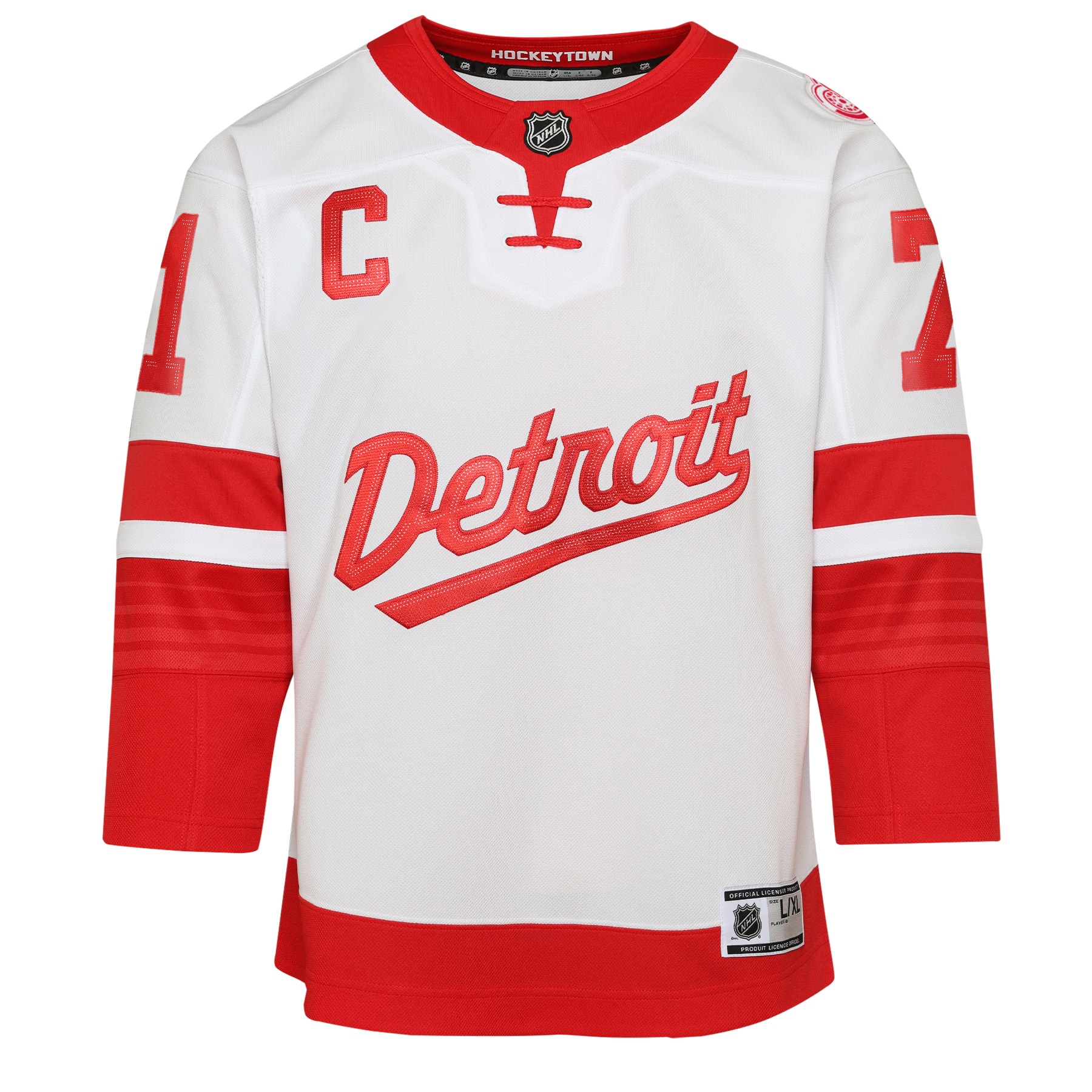 Alternative view of Youth Detroit Red Wings Dylan Larkin White 2025 NHL Stadium Series Premier Player Hockey Jersey - JS519 