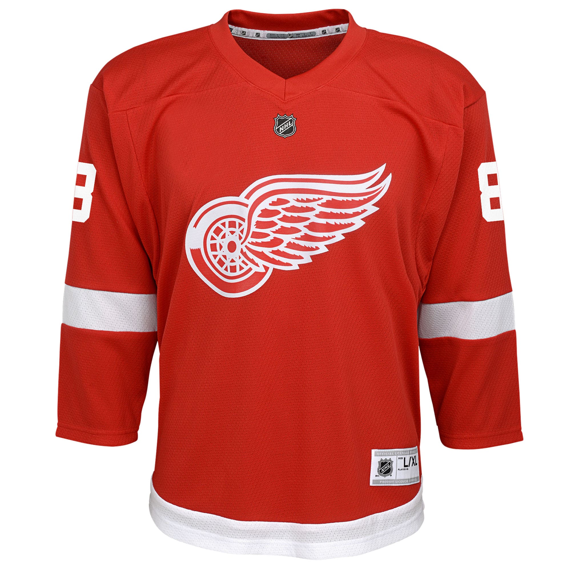 Alternative view of Youth Detroit Red Wings Patrick Kane Red Alternate Player Hockey Jersey - JS387 
