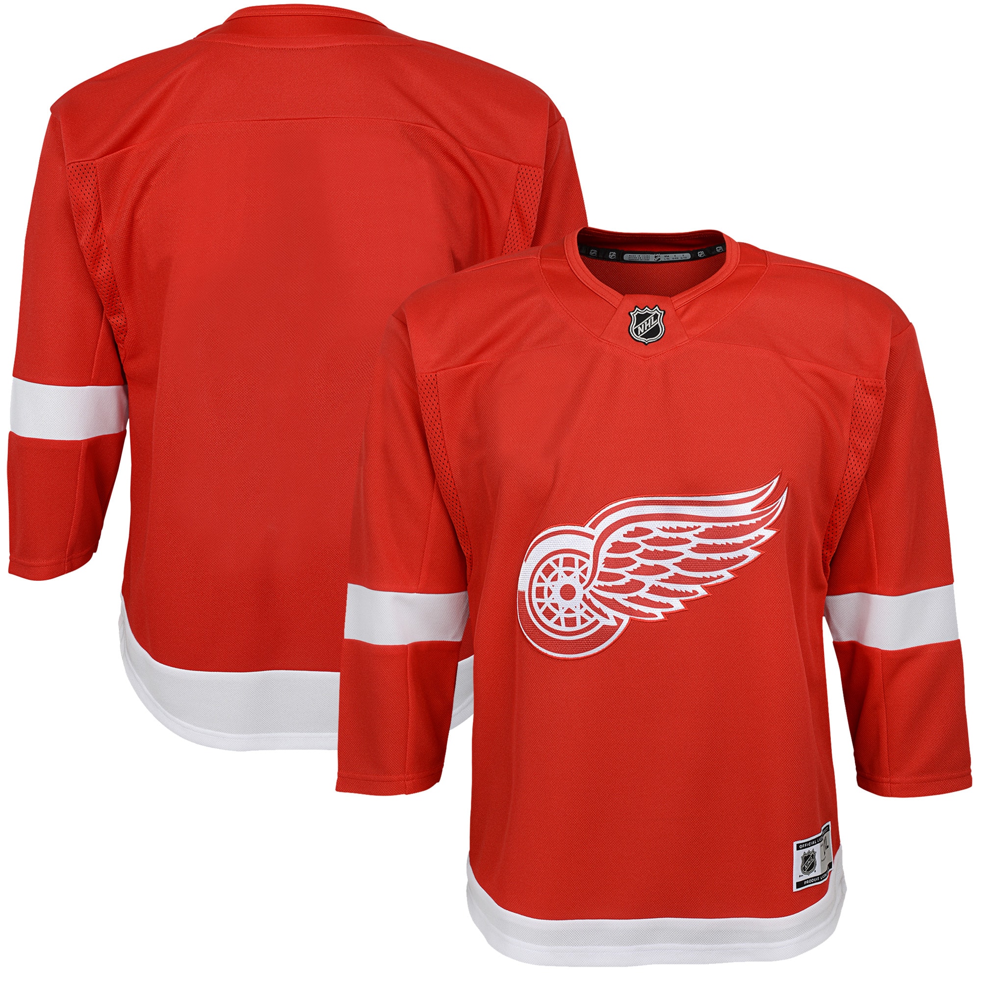 Youth Detroit Red Wings Red Home Blank Premier Hockey Jersey - JS810 