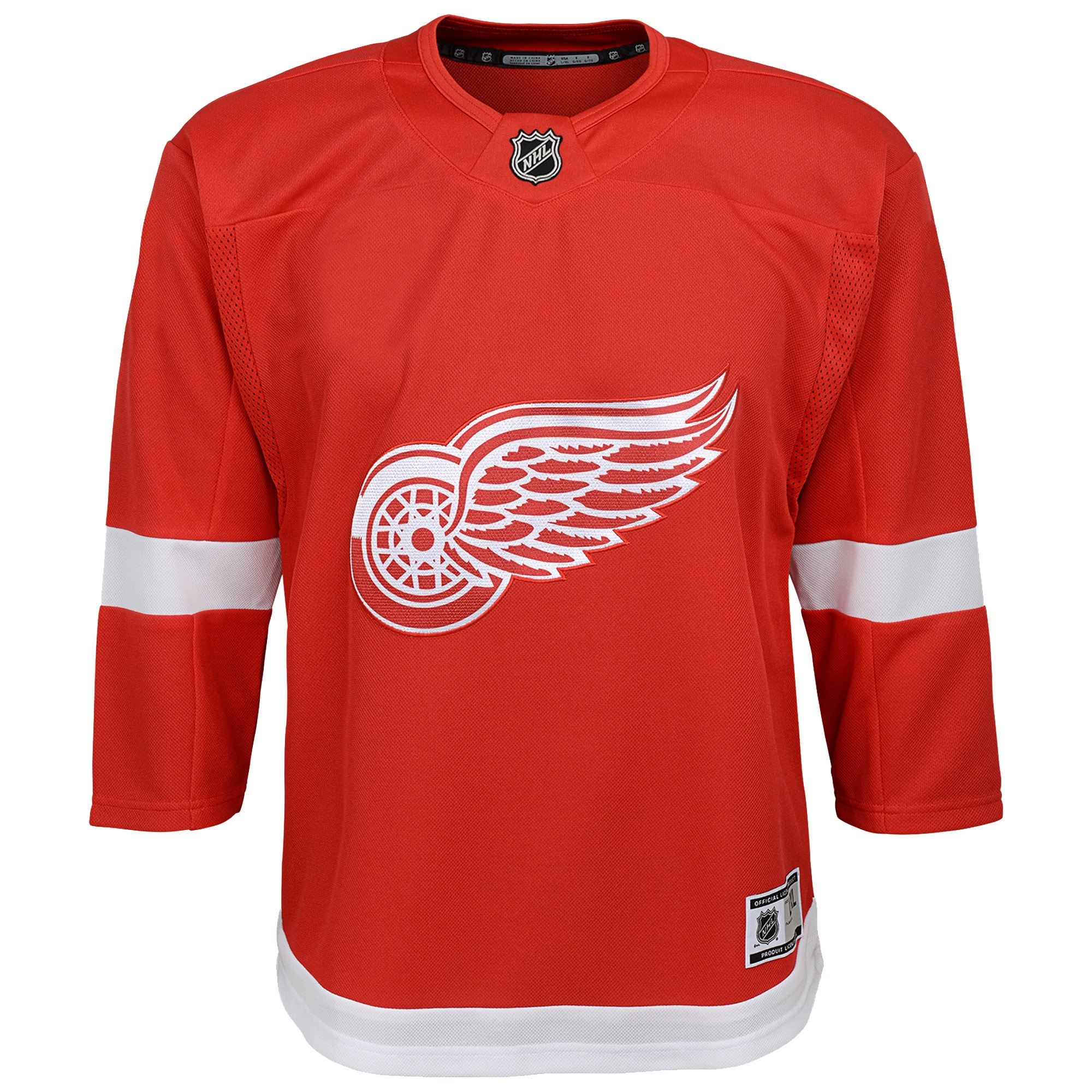 Alternative view of Youth Detroit Red Wings Red Home Blank Premier Hockey Jersey - JS810 