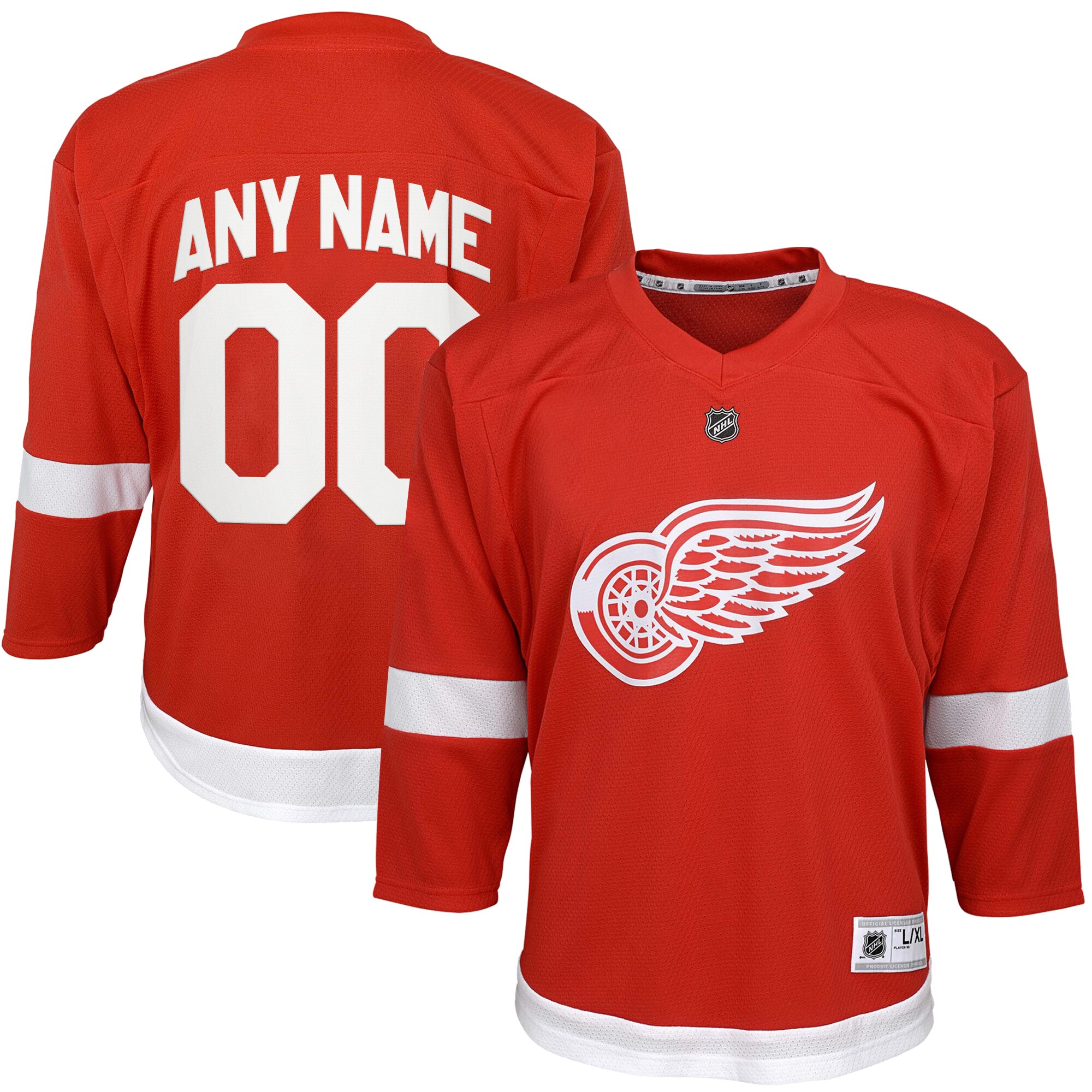 Youth Detroit Red Wings Red Home Custom Hockey Jersey - JS711 