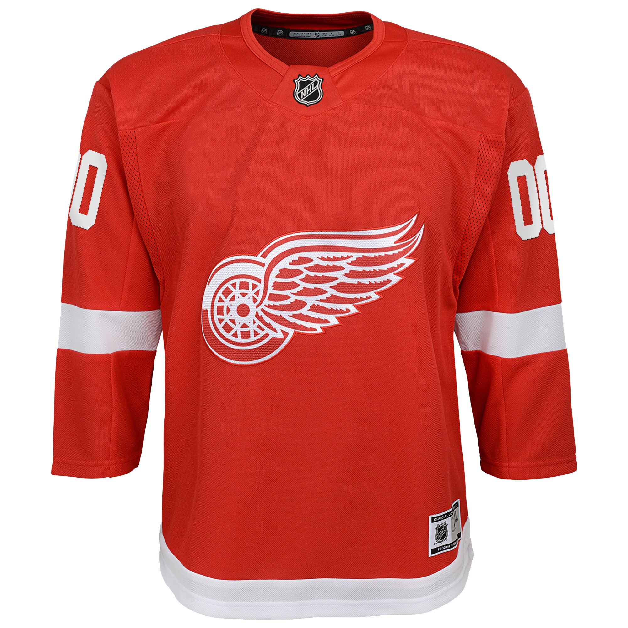 Alternative view of Youth Detroit Red Wings Red Home Custom Premier Hockey Jersey - JS723 