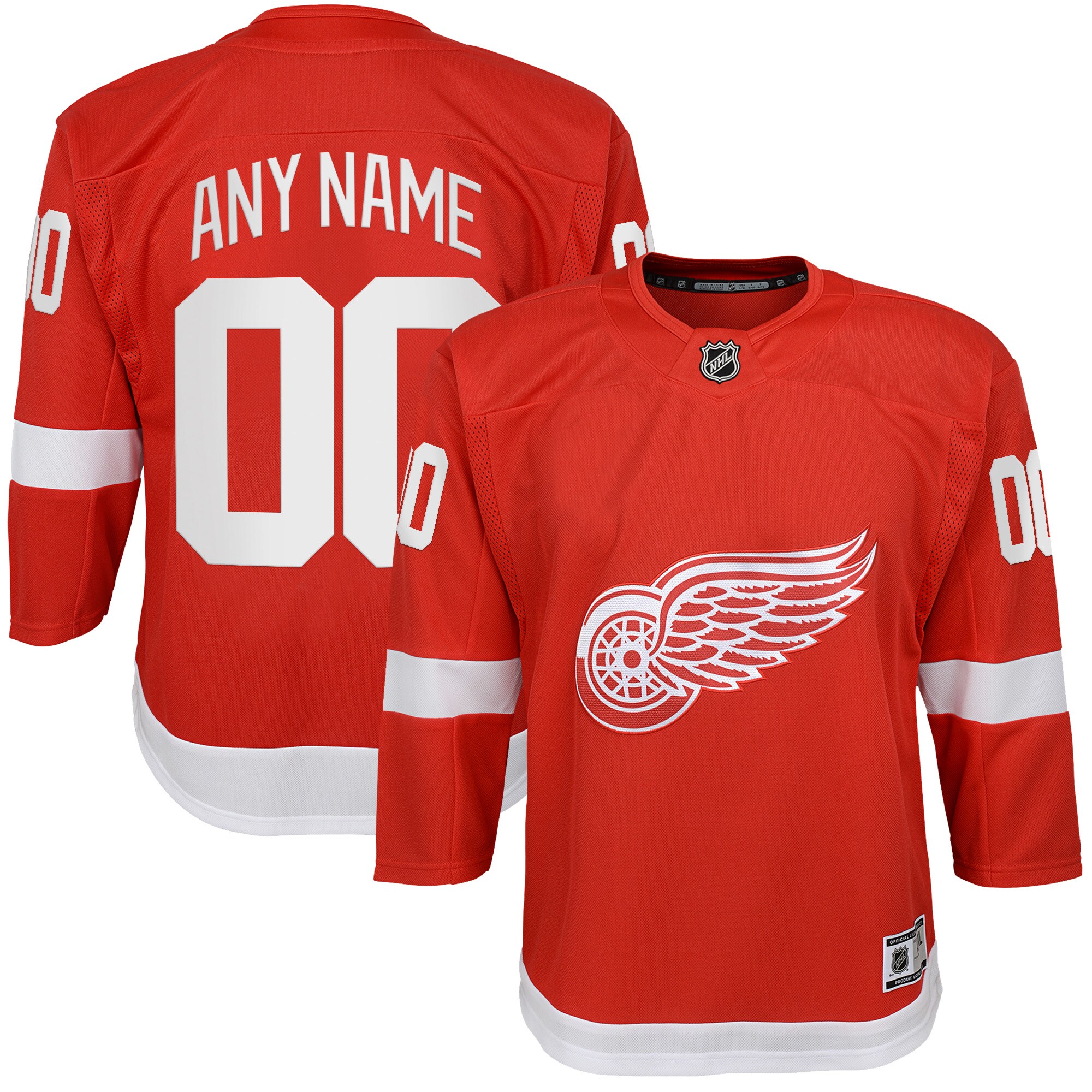 Youth Detroit Red Wings Red Home Custom Premier Hockey Jersey - JS723 
