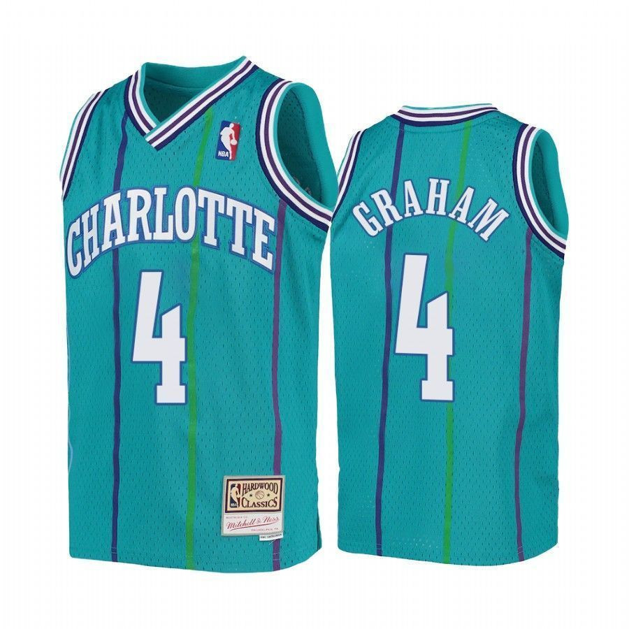 Youth Devonte' Graham Charlotte Hornets Teal Hardwood Classics Basketball Jersey - JS338 