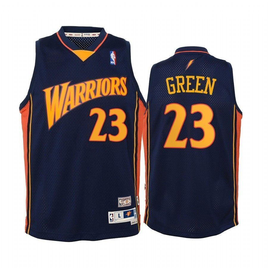 Youth Draymond Green Golden State Warriors Hardwood Classics Basketball Jersey - Navy - JS725 