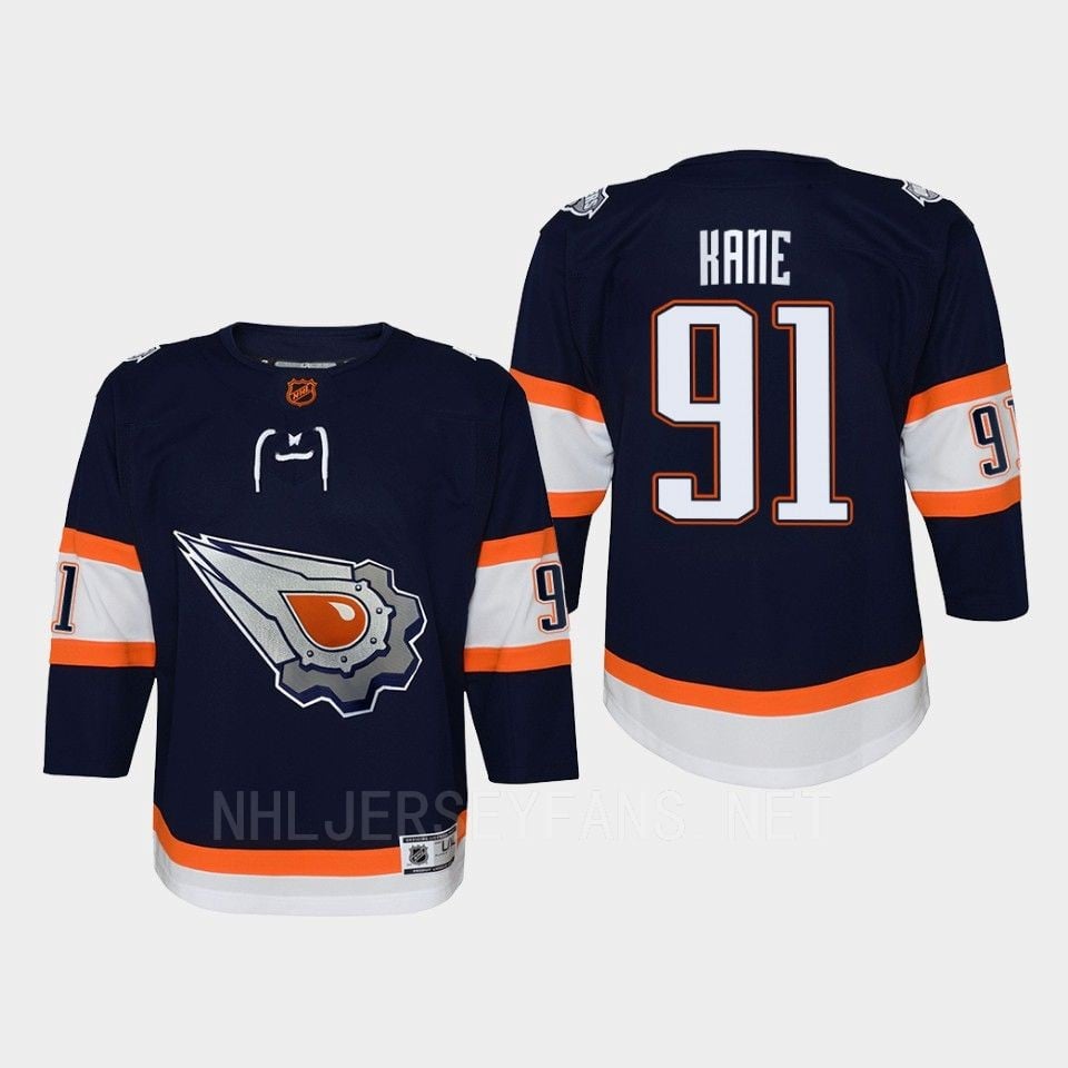 Youth Edmonton Oilers Evander Kane 91 Special Edition 2.0 Retro Hockey Jersey Navy - JS166 