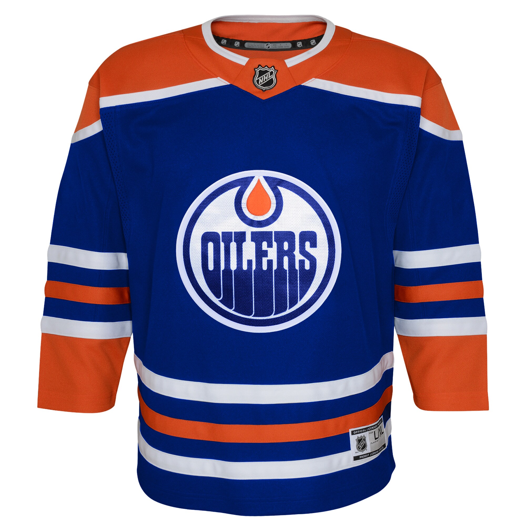Alternative view of Youth Edmonton Oilers Royal Home Hockey Jersey - JS900 