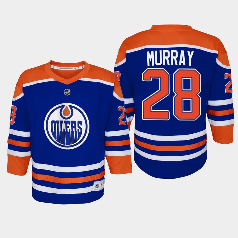 Youth Edmonton Oilers Ryan Murray 28 Home Player 2022-23 Hockey Jersey Royal - JS894 