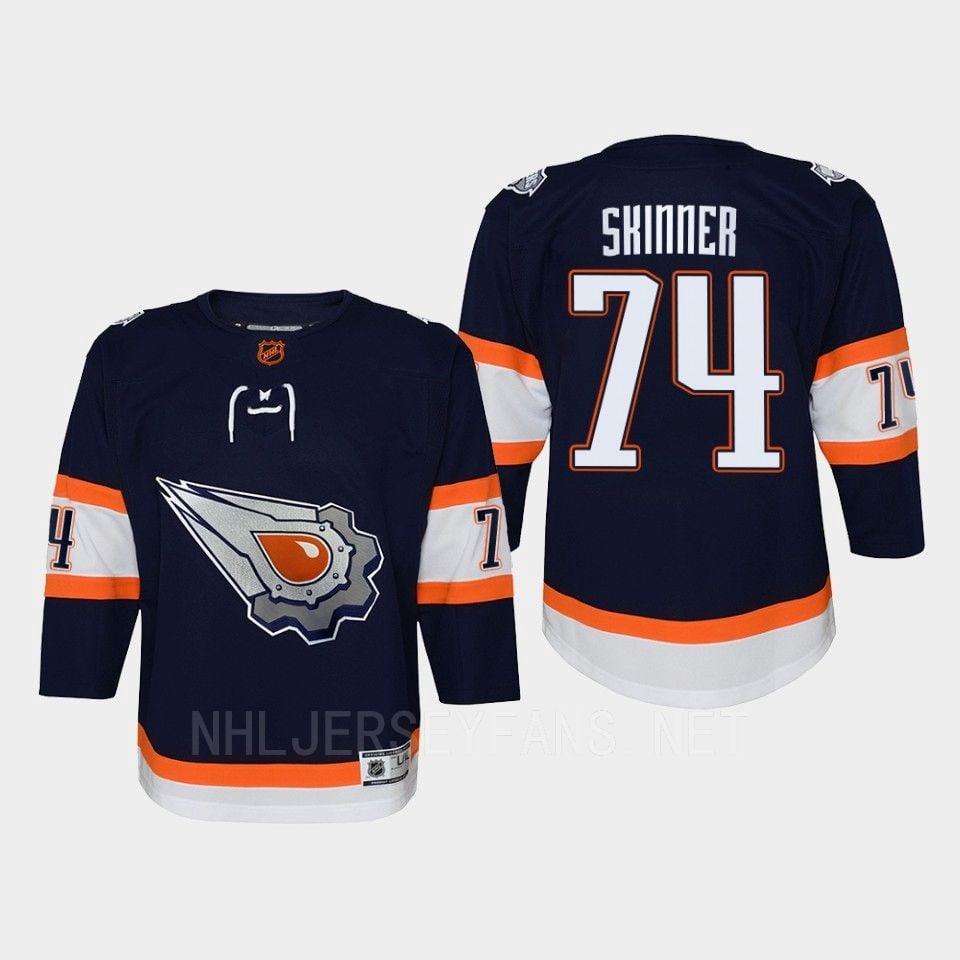 Youth Edmonton Oilers Stuart Skinner 74 Special Edition 2.0 Retro Hockey Jersey Navy - JS749 