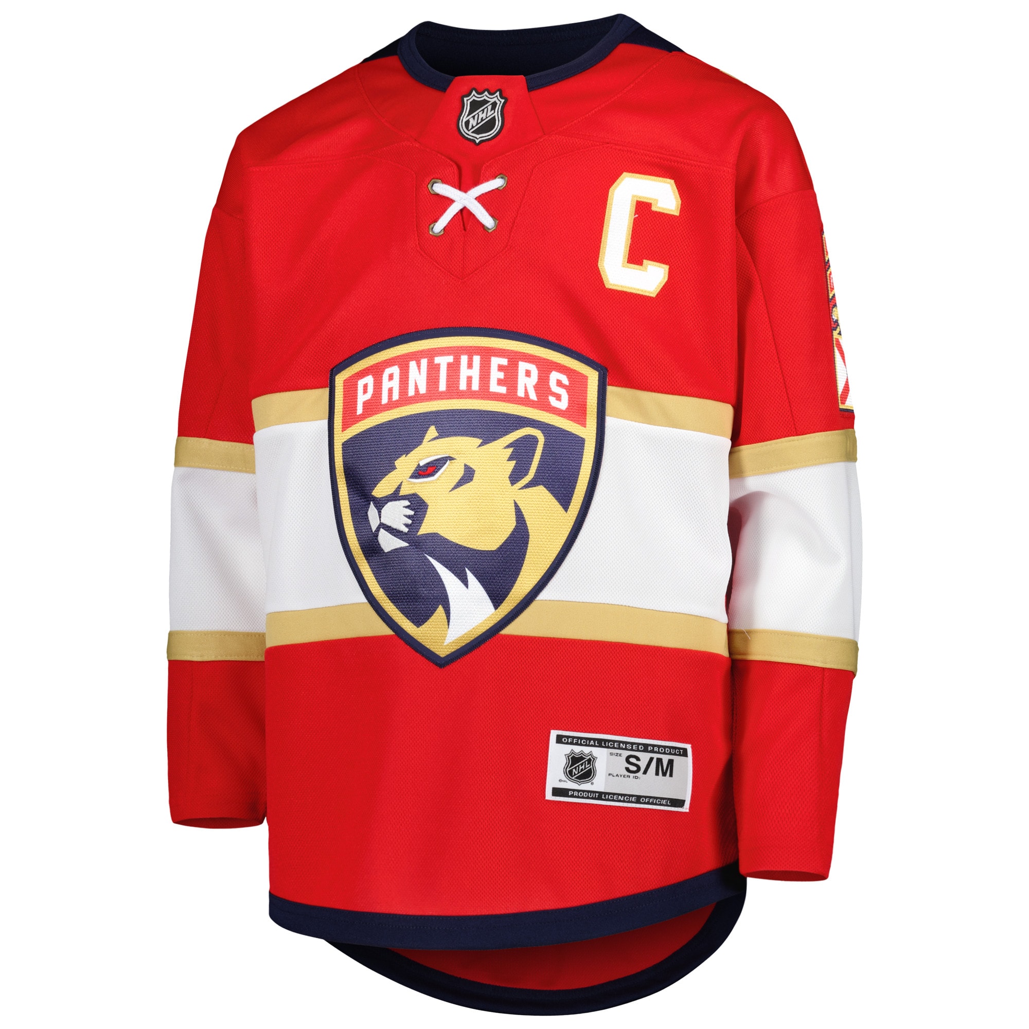 Alternative view of Youth Florida Panthers Aleksander Barkov Red Home Premier Player Hockey Jersey - JS523 