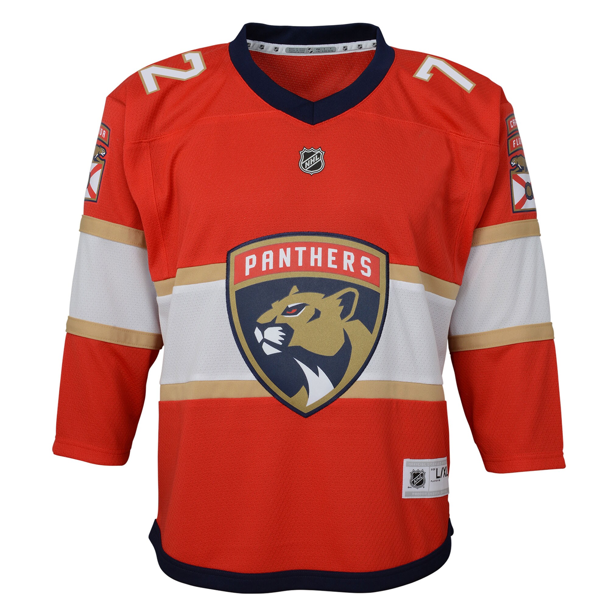Alternative view of Youth Florida Panthers Sergei Bobrovsky Red Alternate Player Hockey Jersey - JS819 