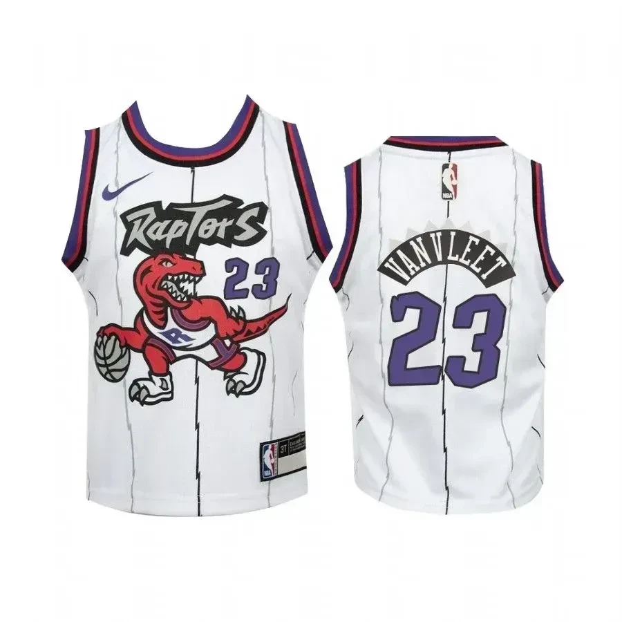 Youth Fred Vanvleet Toronto Raptors Kids White Hardwood Classics Basketball Jersey - JS118 