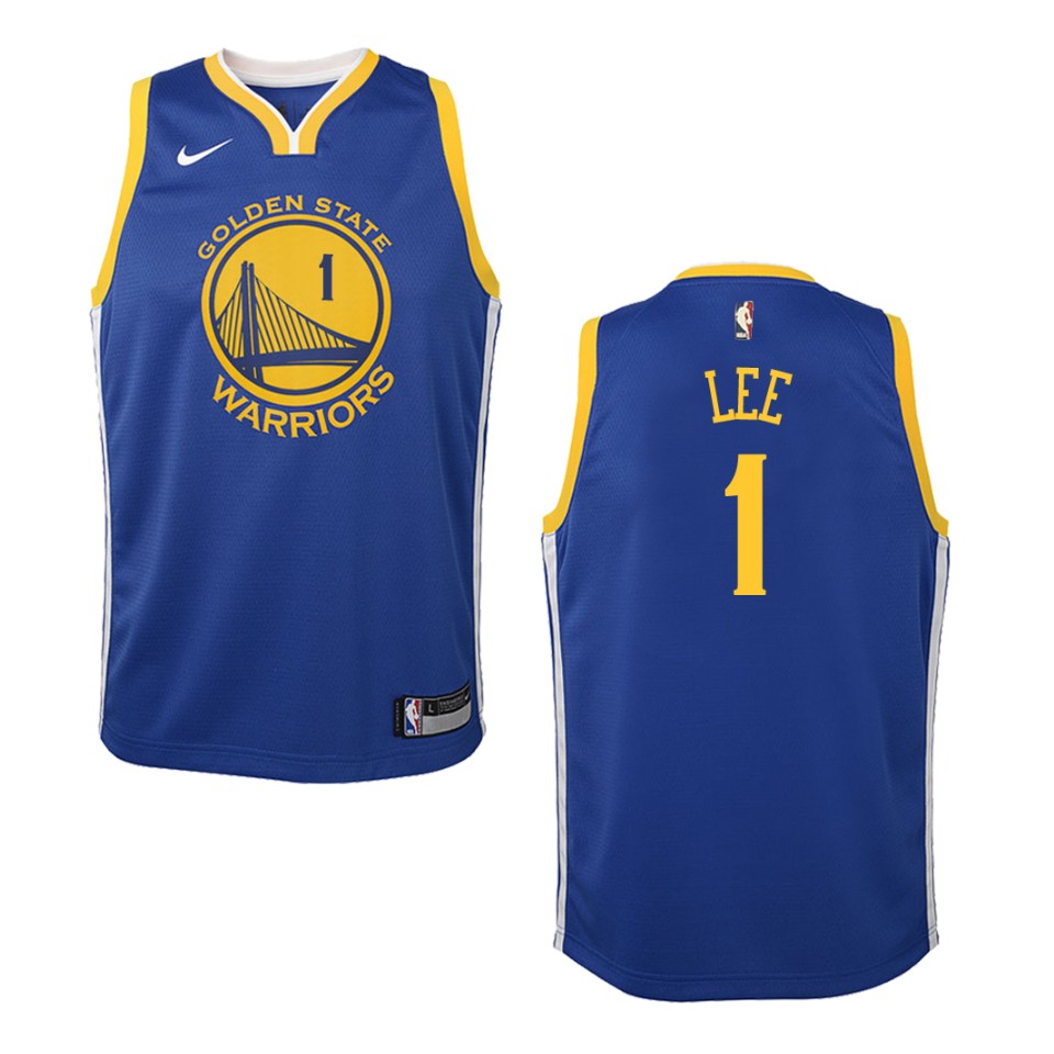 Youth Golden State Warriors #1 Damion Lee Icon Swingman Basketball Jersey - Blue