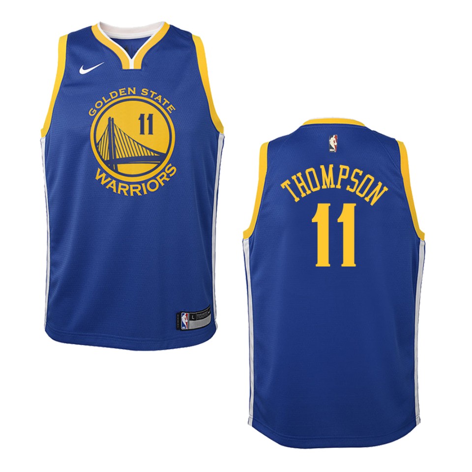 Youth Golden State Warriors #11 Klay Thompson Icon Swingman Basketball Jersey - Blue