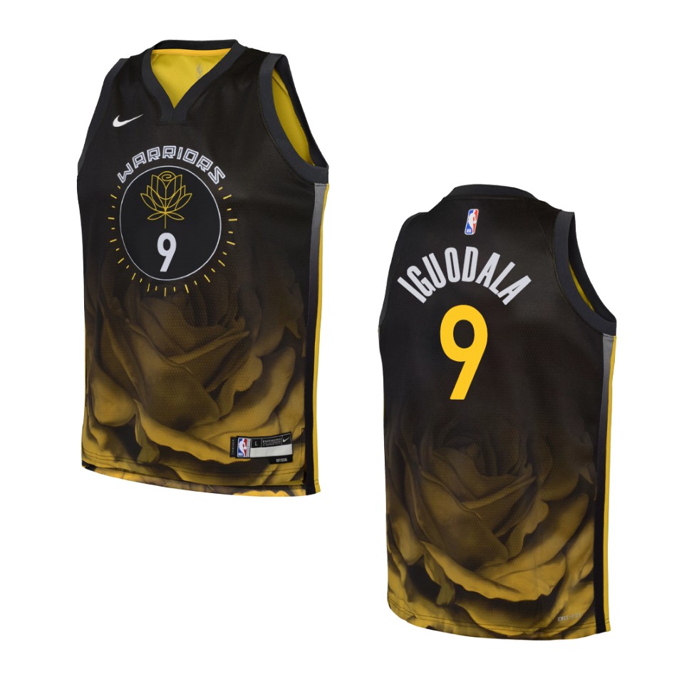 Youth Golden State Warriors 2022-23 City Edition Andre Iguodala Black Basketball Jersey