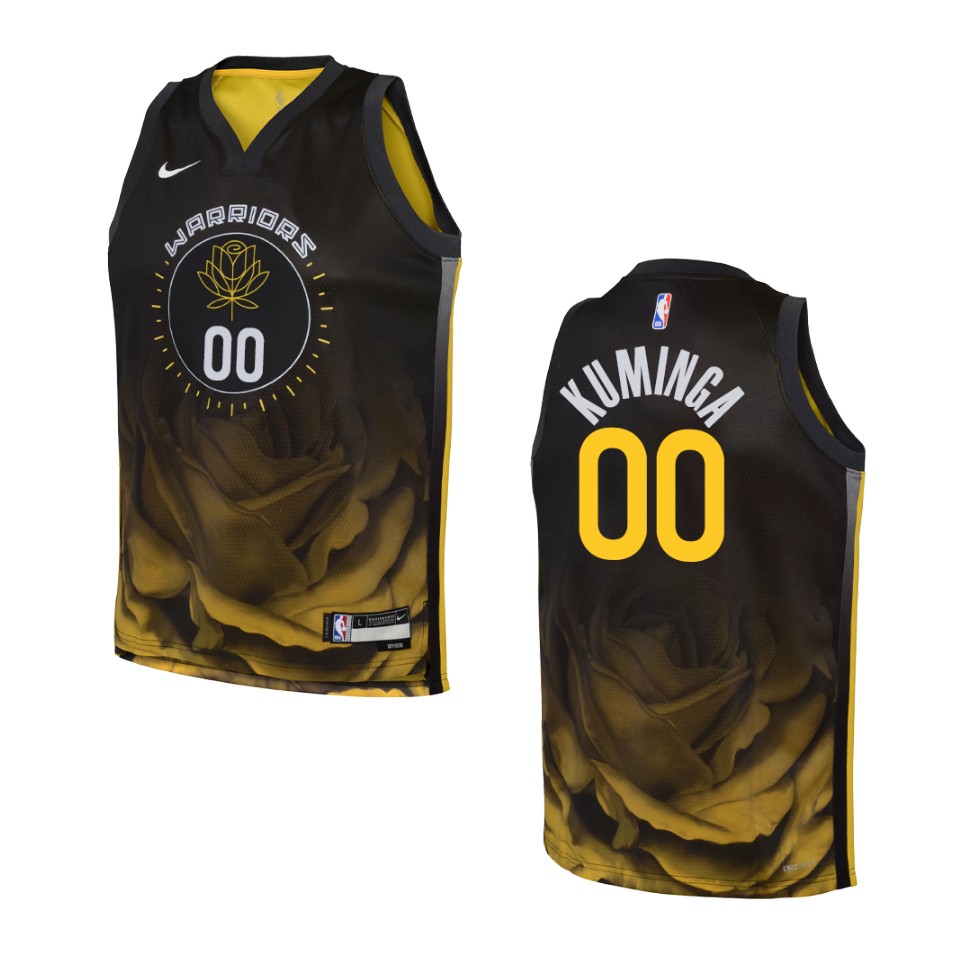 Youth Golden State Warriors 2022-23 City Edition Jonathan Kuminga Black Basketball Jersey