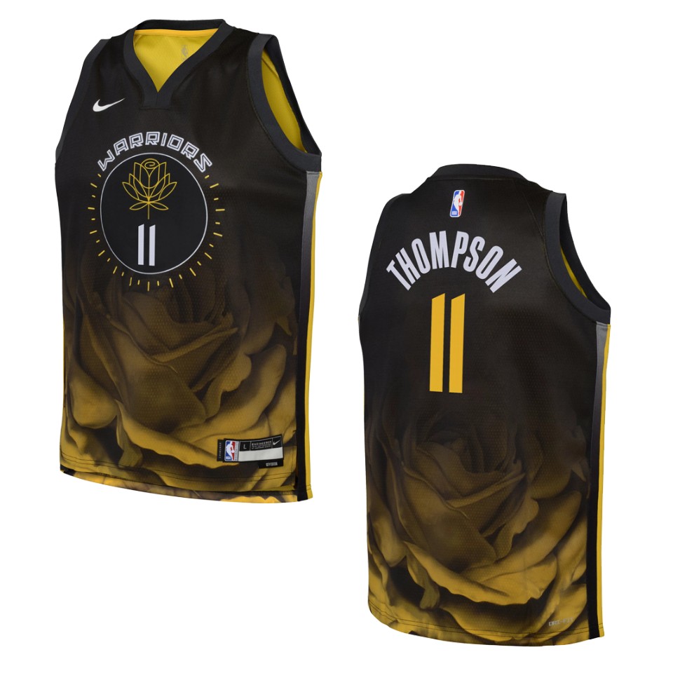Youth Golden State Warriors 2022-23 City Edition Klay Thompson Black Basketball Jersey