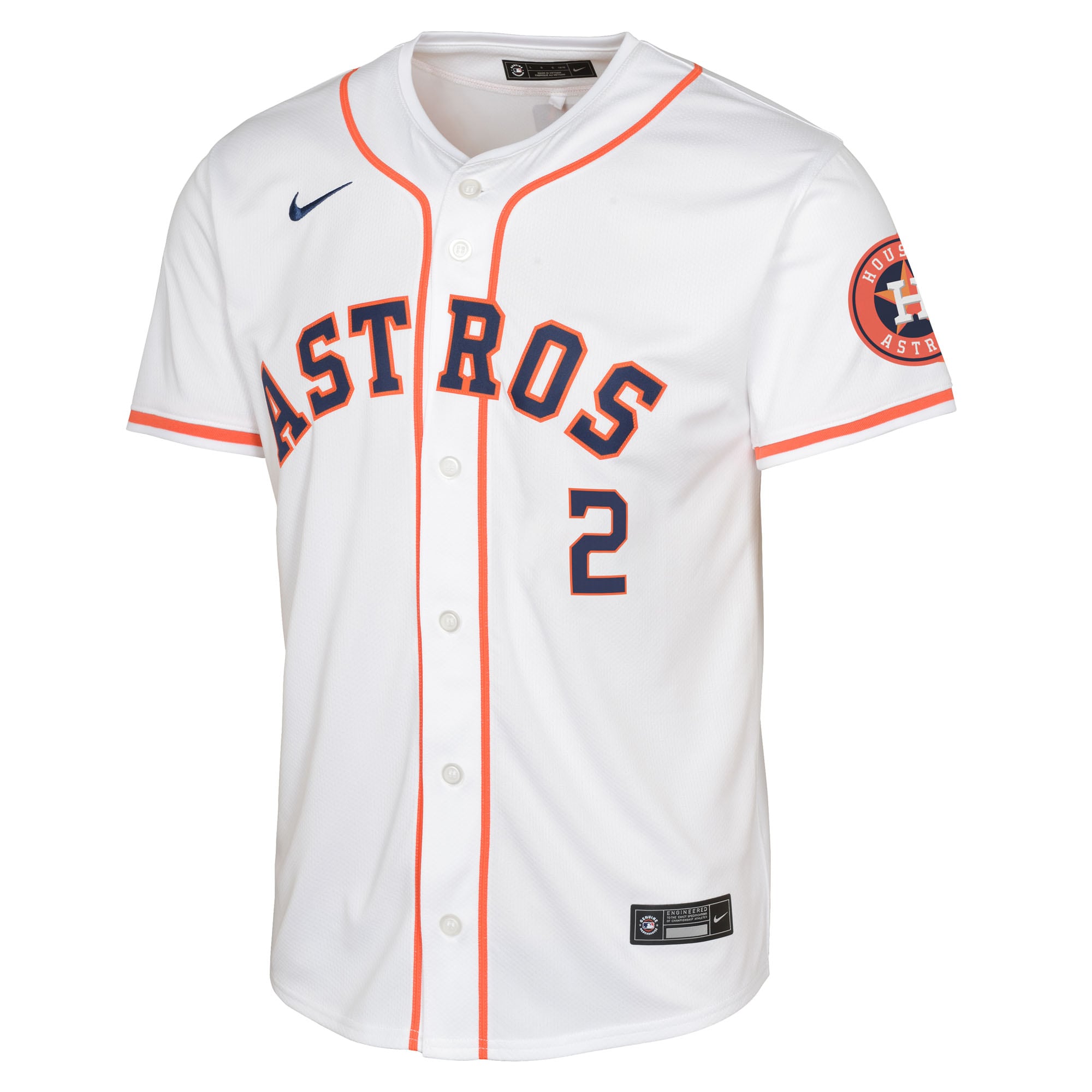 Alternative view of Youth Houston Astros Alex Bregman White Home Limited Baseball Jersey 