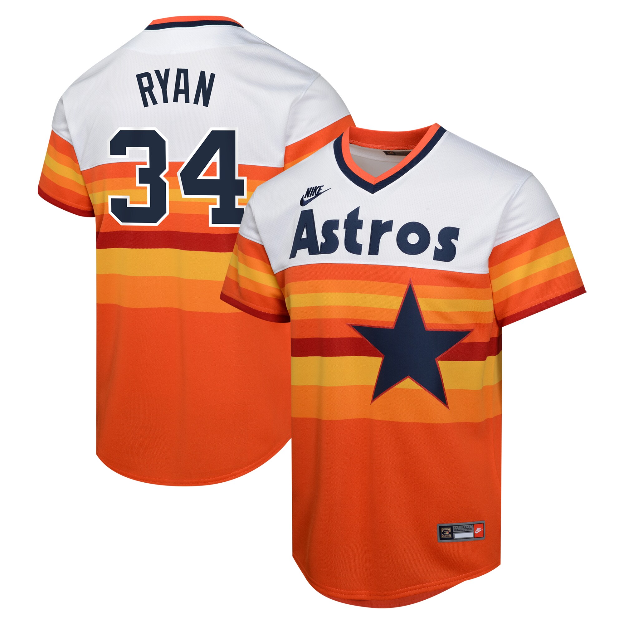 Youth Houston Astros Nolan Ryan White Cooperstown Collection Limited Player Baseball Jersey 