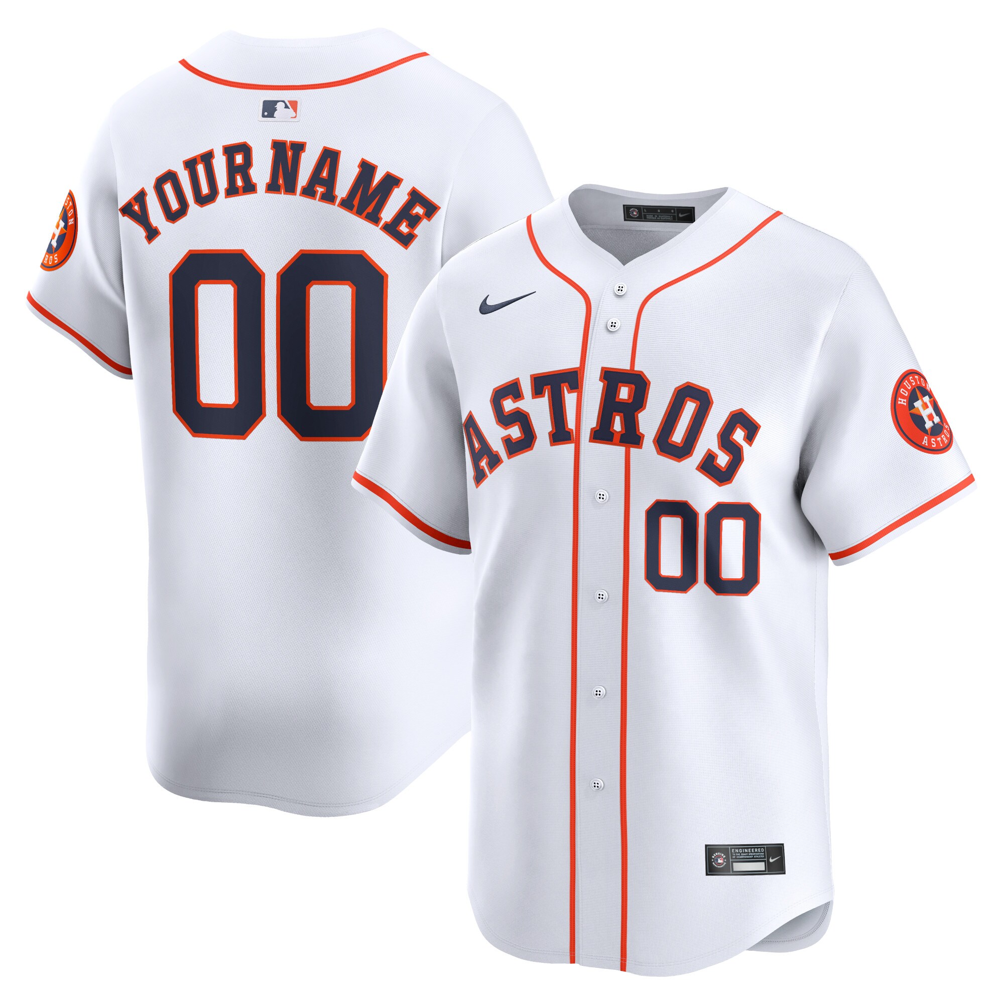 Youth Houston Astros White Home Limited Custom Baseball Jersey 