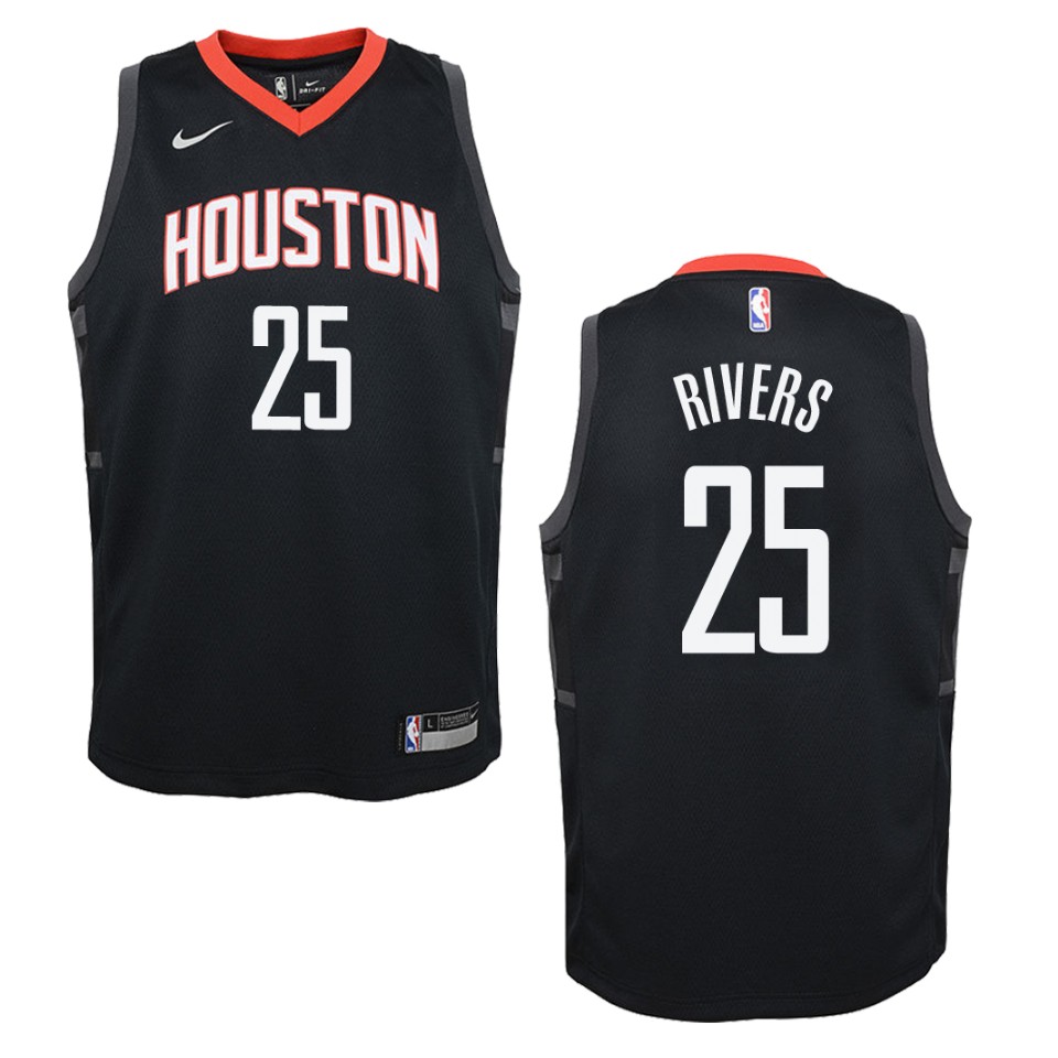 Youth Houston Rockets #25 Austin Rivers Statement Swingman Jersey - Black