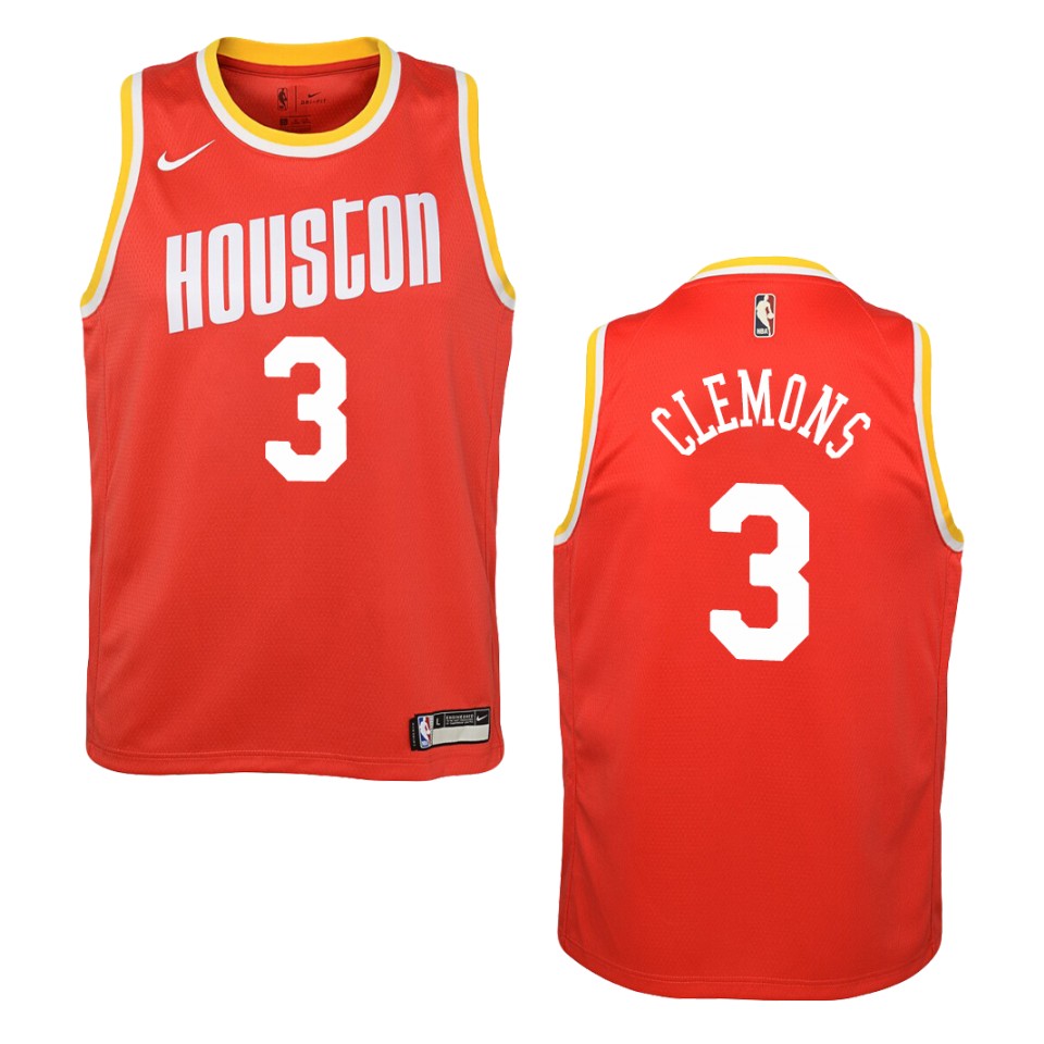 Youth Houston Rockets #3 Chris Clemons Hardwood Classics Swingman Jersey - Red