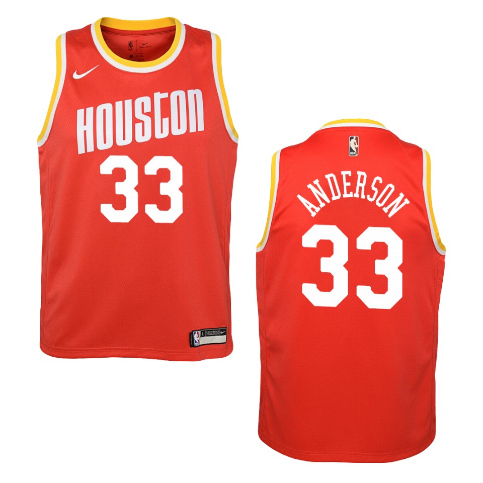Youth Houston Rockets #33 Ryan Anderson Hardwood Classics Swingman Jersey - Red