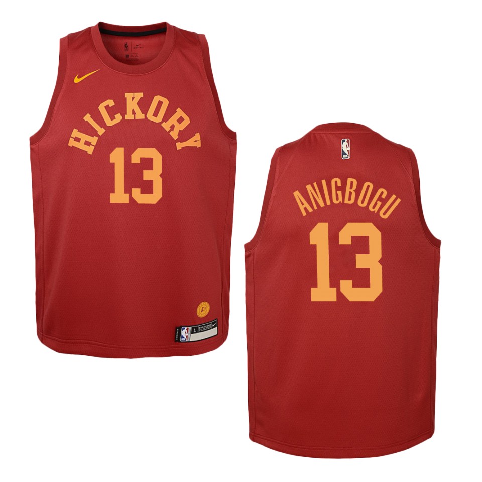 Youth Indiana Pacers #13 Ike Anigbogu Hardwood Classics Swingman Basketball Jersey - Red