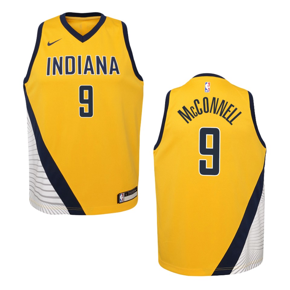 Youth Indiana Pacers #9 T.j. Mcconnell Statement Swingman Basketball Jersey - Gold