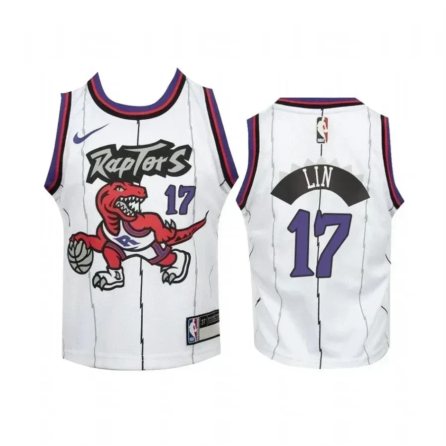 Youth Jeremy Lin Toronto Raptors Kids White Hardwood Classics Basketball Jersey - JS492 