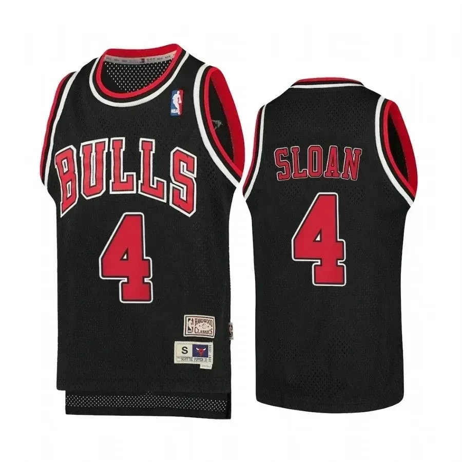 Youth Jerry Sloan Chicago Bulls Hardwood Classics Basketball Jersey - Black - JS677 