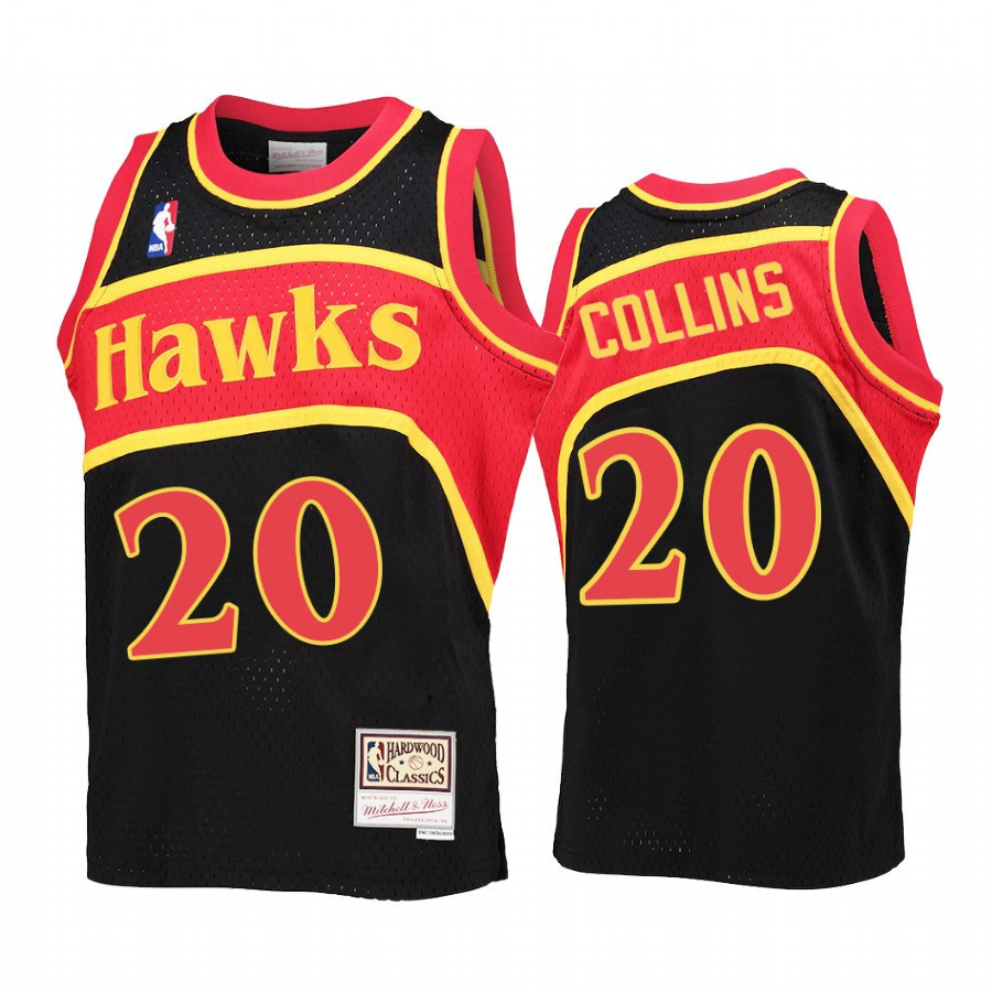 Youth John Collins 20 Atlanta Hawks Black Reload Basketball Jersey Throwback - JS686 