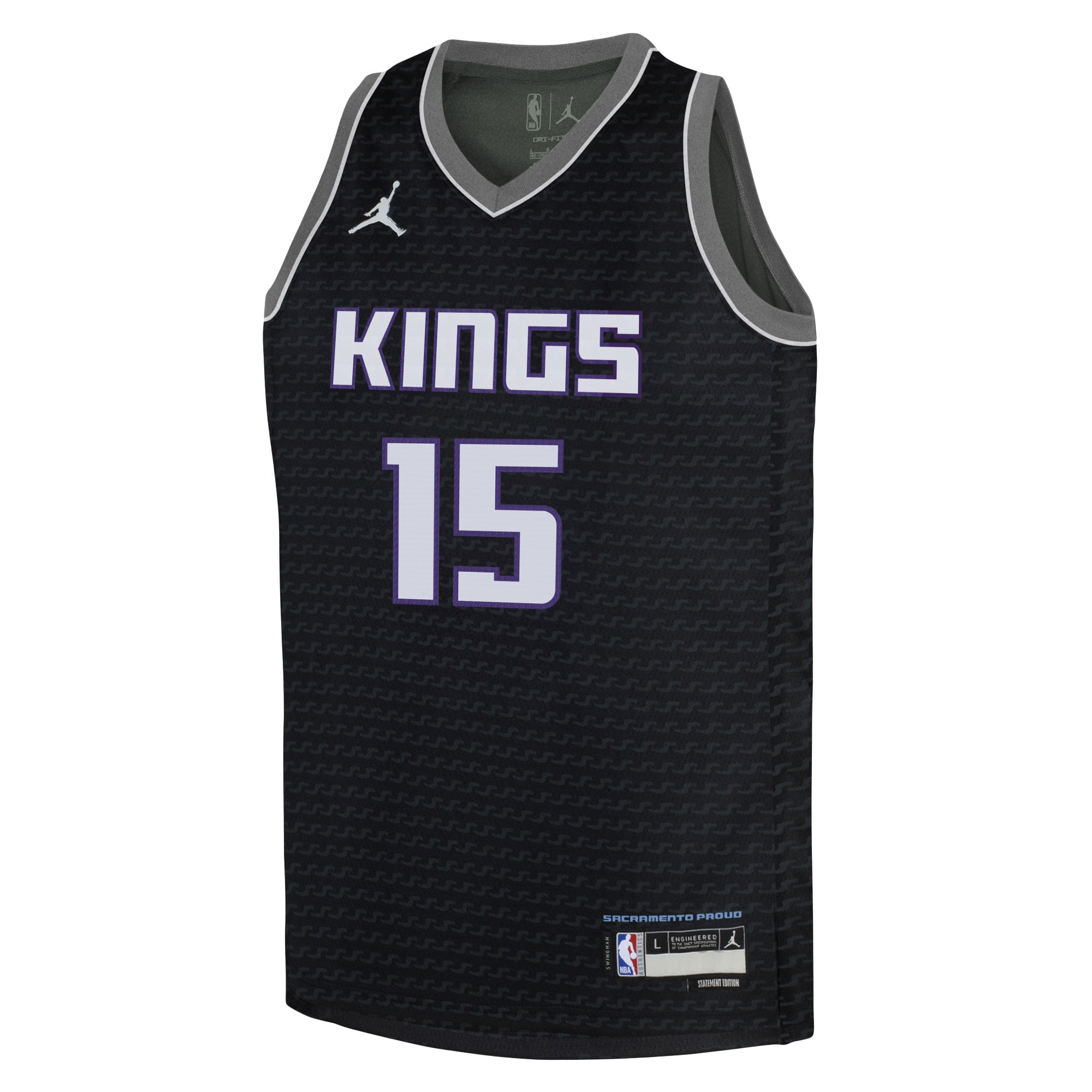 Alternative view of Youth Jordan Brand Davion Mitchell Black Sacramento Kings Swingman Basketball Jersey - Statement Edition - JS725 
