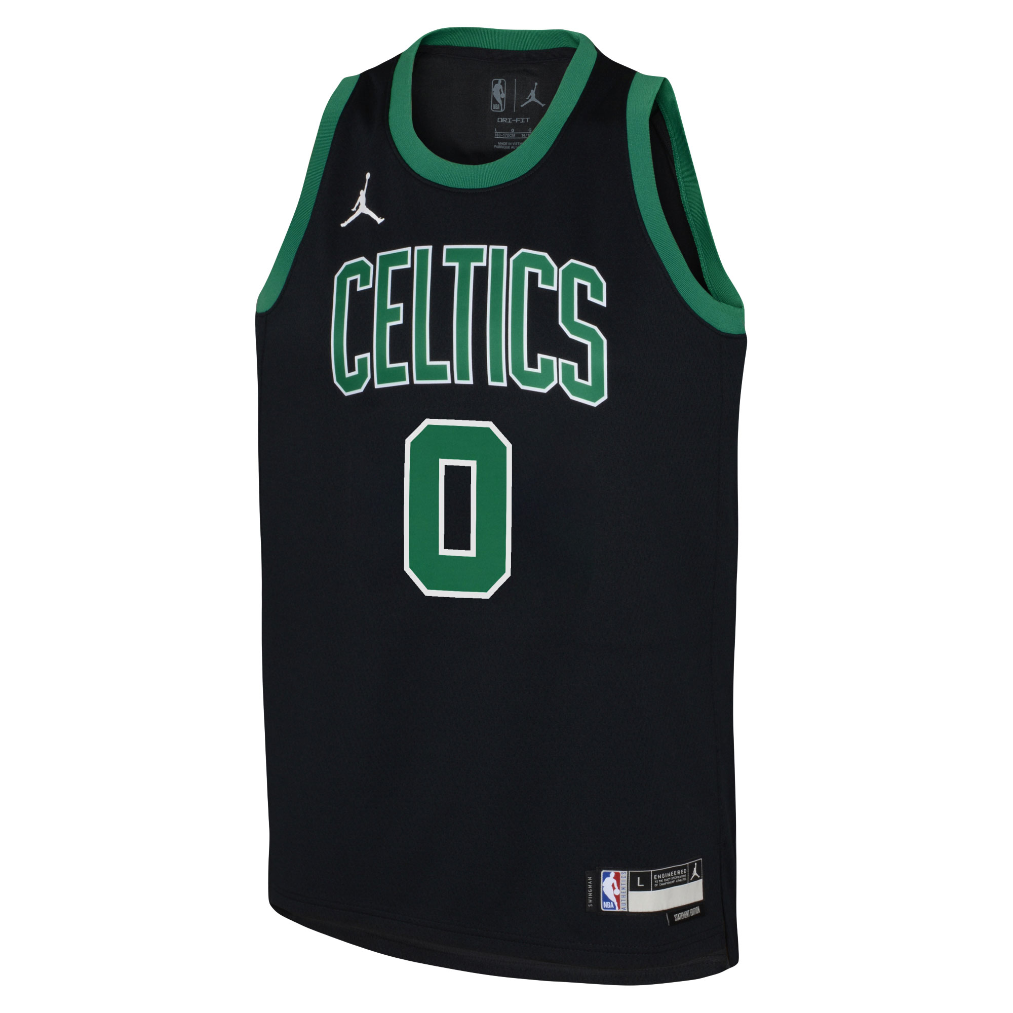 Alternative view of Youth Jordan Brand Jayson Tatum Black Boston Celtics Swingman Basketball Jersey - Statement Edition - JS620