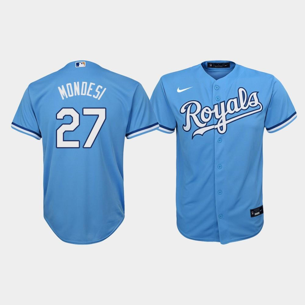 Youth Kansas City Royals Adalberto Mondesi 27 Light Blue Alternate Baseball Jersey Baseball Jersey 