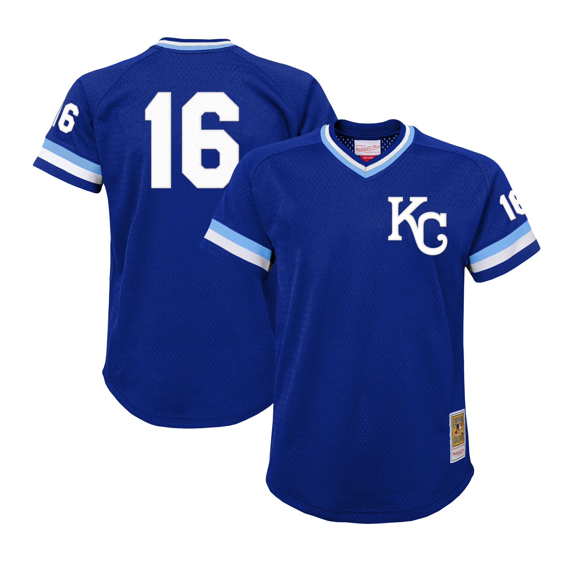 Youth Kansas City Royals Bo Jackson Mitchell & Ness Royal Cooperstown Collection Mesh Batting Practice Baseball Jersey 